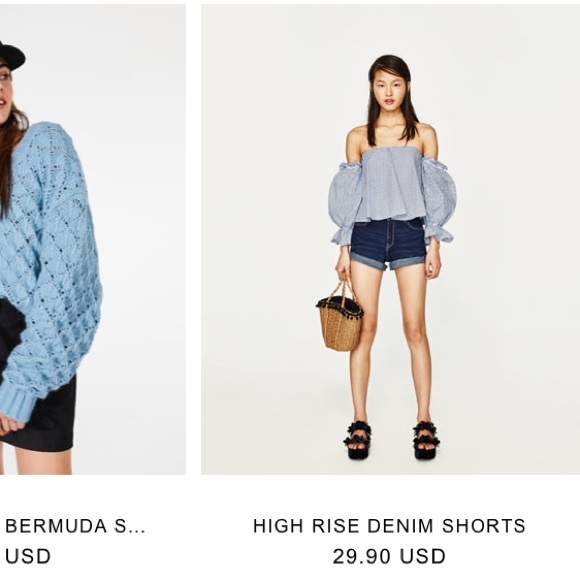 Zara Shorts Zara Trafaluc Denim Highwaisted Cuffed Shorts 2new